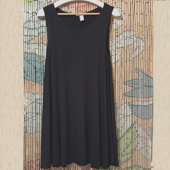 Forever21 Jersey A-Line Mini Swing Tank Dress, Black, Medium - Picture 1 of 12